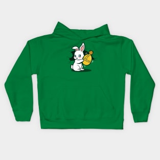 Cute Killer Easter Bunny Shaking Holy Grenade Cartoon Kids Hoodie